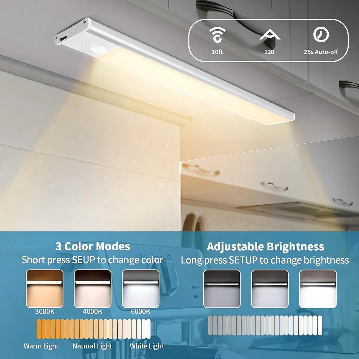 Barra LED Recargable Con Sensor Movimiento - Imagen 6