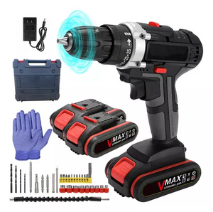 Taladro Atornillador Inalambrico Recargable + 2 Baterias + 24 Piezas de Regalo
