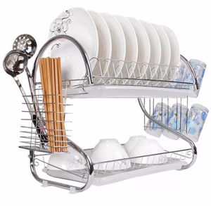 Escurridor De Platos 2 Niveles de Acero Inoxidable Cromado - Imagen 15