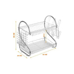 Escurridor De Platos 2 Niveles de Acero Inoxidable Cromado - Imagen 12