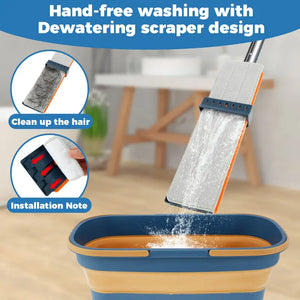 Mopa Plana SpinClean Auto - Exprimible + Balde Plegable + 1 Repuesto de Regalo (copia) - Imagen 7