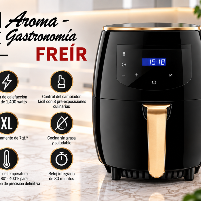 Freidora de Aire LCD Pantalla Táctil 6 LITROS XL Envio Gratis  en la RM