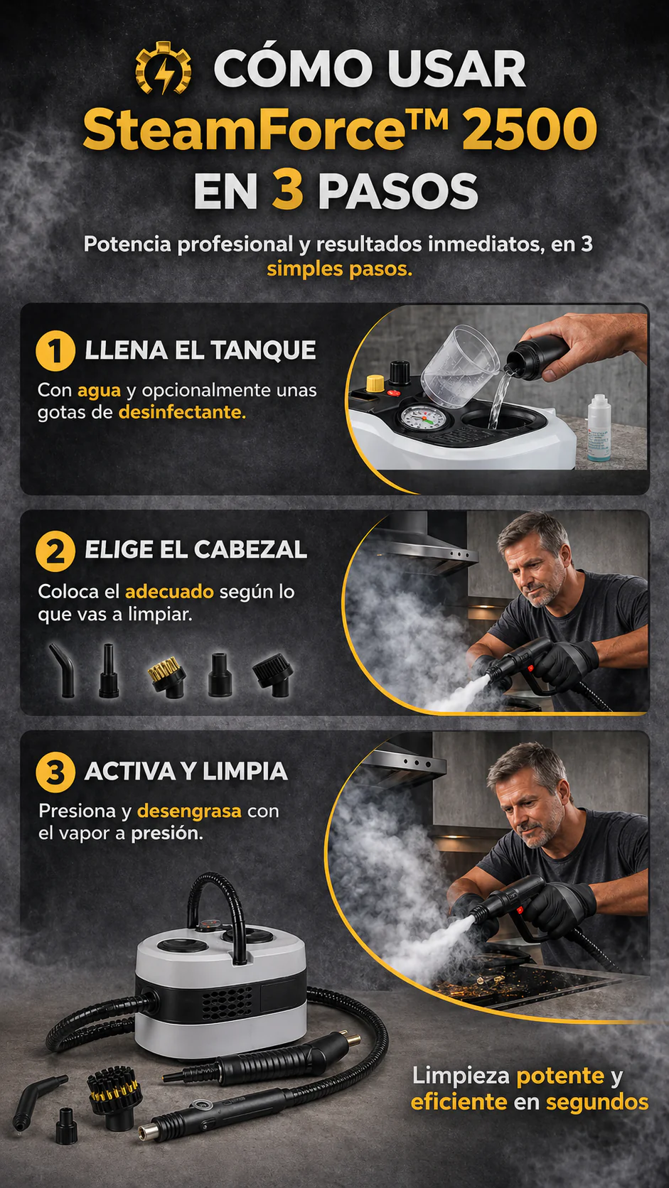 MAQUINA DE LIMPIEZA A VAPOR SteamForce® Envio Gratis - Imagen 6