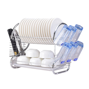 Escurridor De Platos 2 Niveles de Acero Inoxidable Cromado Envio Gratis - Imagen 9