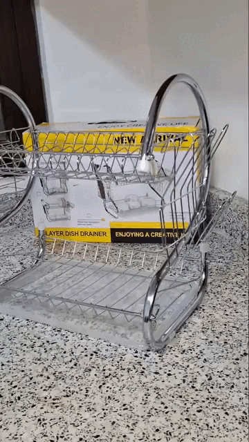Escurridor De Platos 2 Niveles de Acero Inoxidable Cromado Envio Gratis - Imagen 10