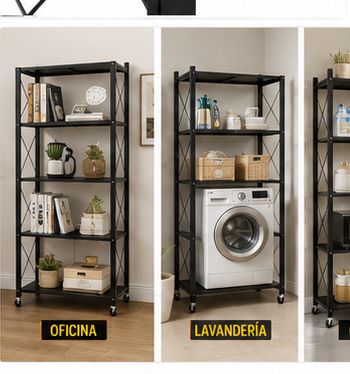Estantería Metálica Organizadora de 5 Niveles con Ruedas - Imagen 8