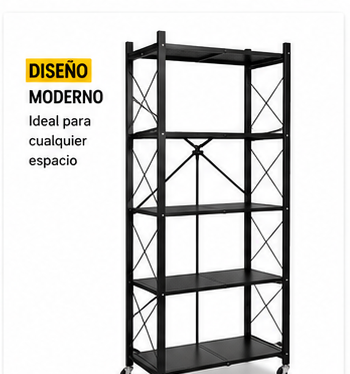 Estantería Metálica Organizadora de 5 Niveles con Ruedas - Imagen 3