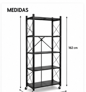 Estantería Metálica Organizadora de 5 Niveles con Ruedas - Imagen 5