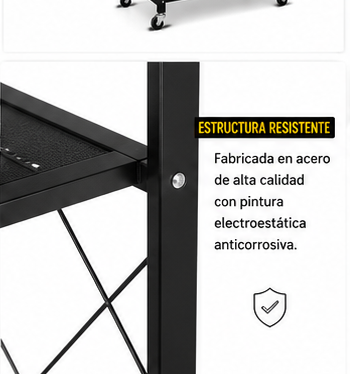Estantería Metálica Organizadora de 5 Niveles con Ruedas - Imagen 12