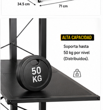 Estantería Metálica Organizadora de 5 Niveles con Ruedas - Imagen 10