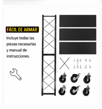 Estantería Metálica Organizadora de 5 Niveles con Ruedas - Imagen 9