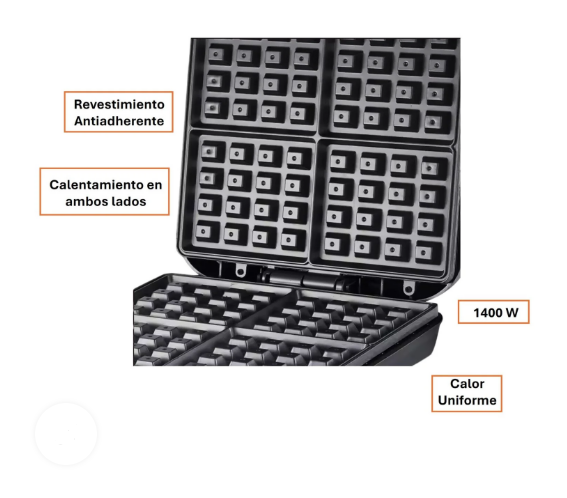 Waflera Electrica 1400w 4 Wafles Envio Gratis - Imagen 3
