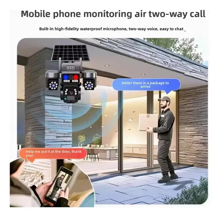 Cámara de Seguridad PTZ Triple Lente Solar 4G, con Audio Bidireccional y Visión Nocturna para Exterior Envio Gratis - Imagen 8