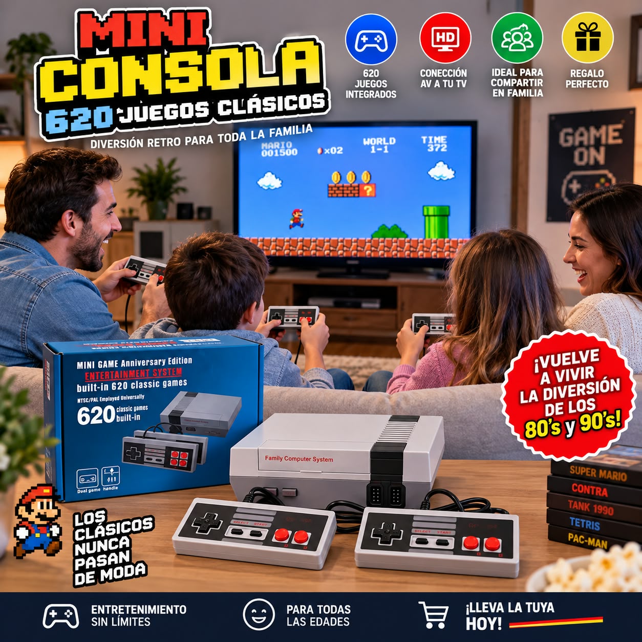 Mini Consola Retro 620 Juegos Envio Gratis en la RM - Imagen 4