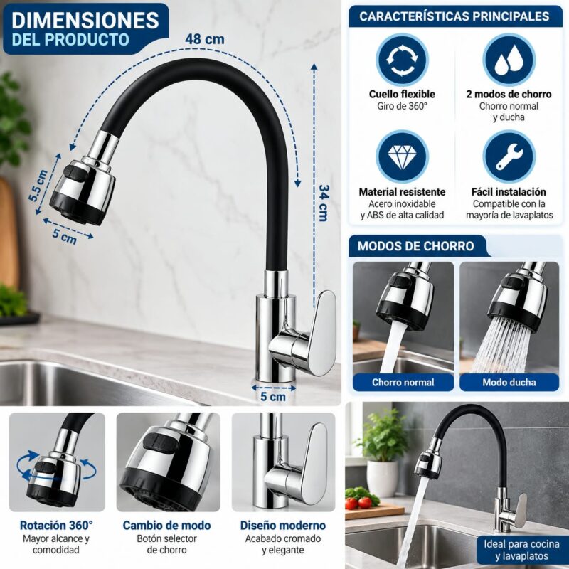 Adaptador Flexible Manguera Lavaplatos Envio Gratis