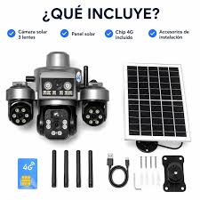 Cámara de Seguridad PTZ Triple Lente Solar 4G, con Audio Bidireccional y Visión Nocturna para Exterior Envio Gratis - Imagen 4