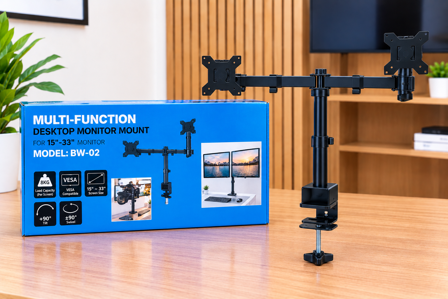 Soporte de Escritorio para 2 Monitores BW-02 Envio Gratis en la RM