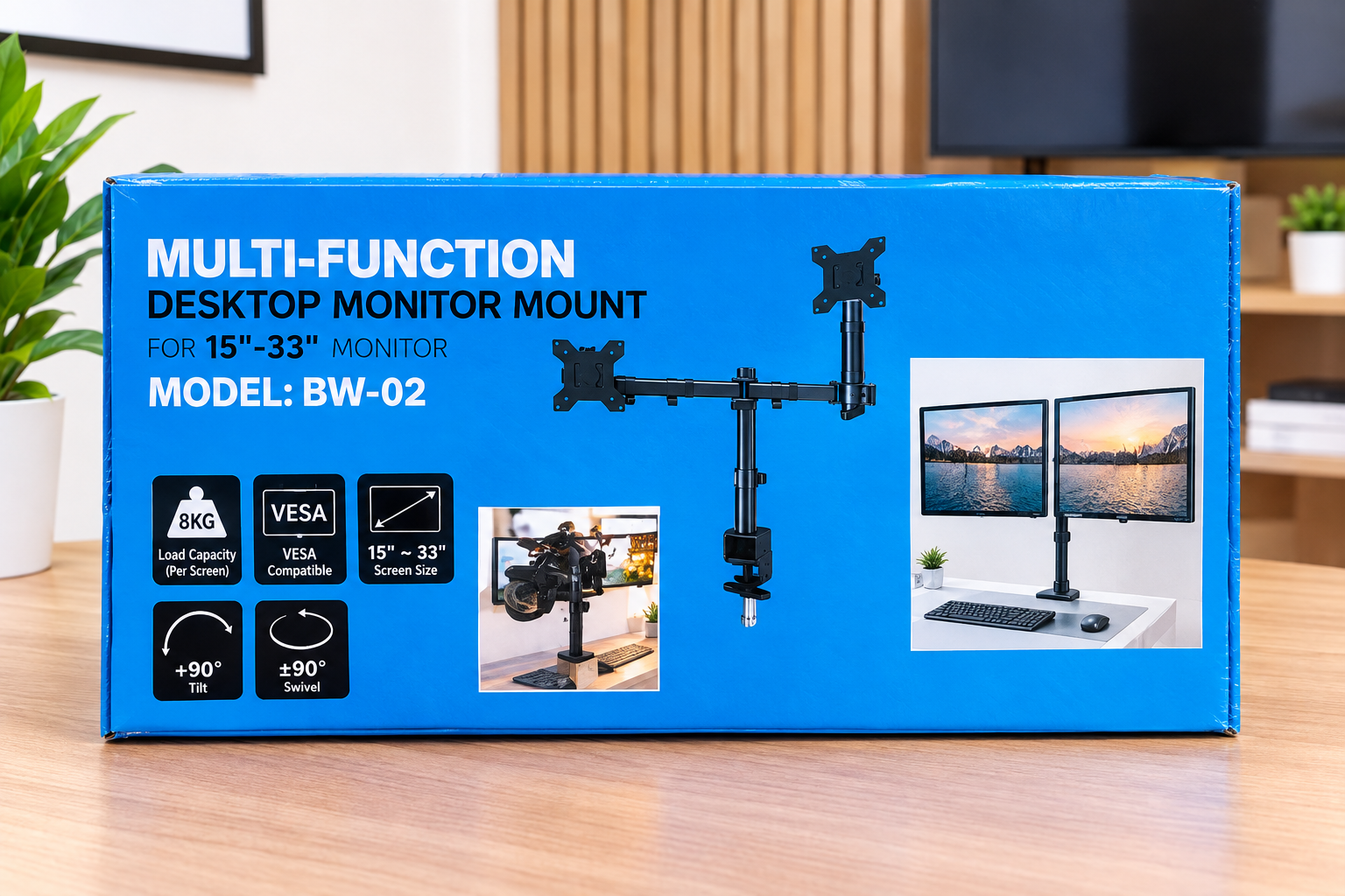 Soporte de Escritorio para 2 Monitores BW-02 Envio Gratis en la RM - Imagen 2