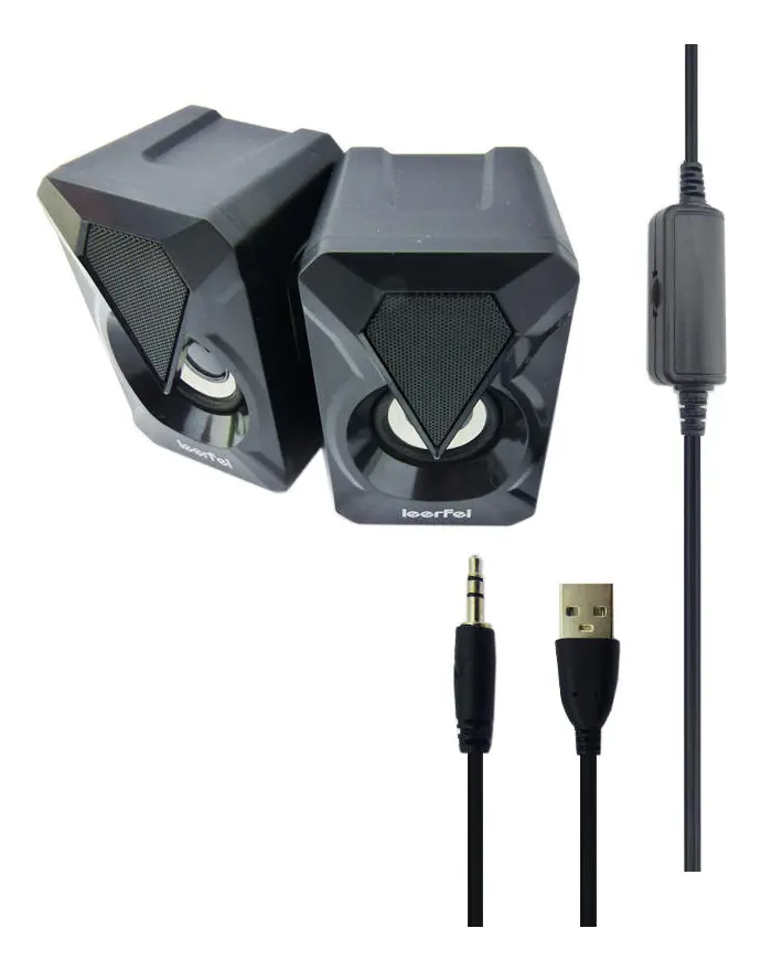 Parlante PC Gamer Luces Plug 3.5mm USB Leerfei YST-1047 Envio Gratis - Imagen 2